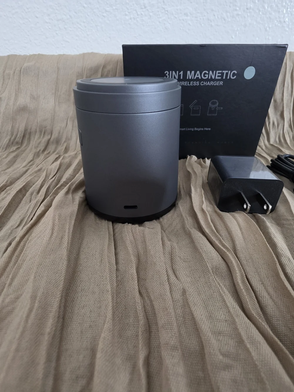 3 in 1 Magnetic Wireless Charger Station S7 For iPhone Apple Watch AirPods Gray